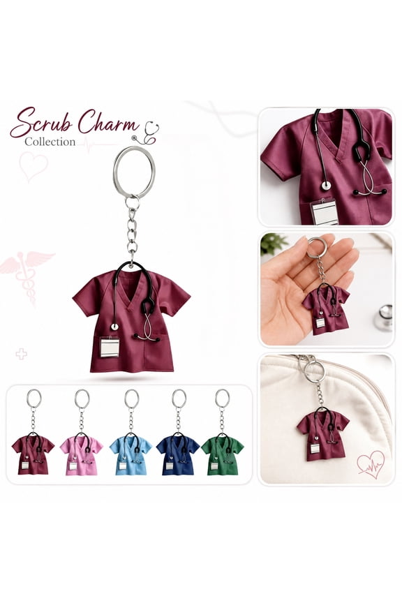 Acrylic Medical Worker Keychain with Stethoscope & Badge, Durable Healthcare Gift for Nurses Doctors Students, Compact ID Badge Key Ring for Hospital Clinic Daily Use (1*Keychain)