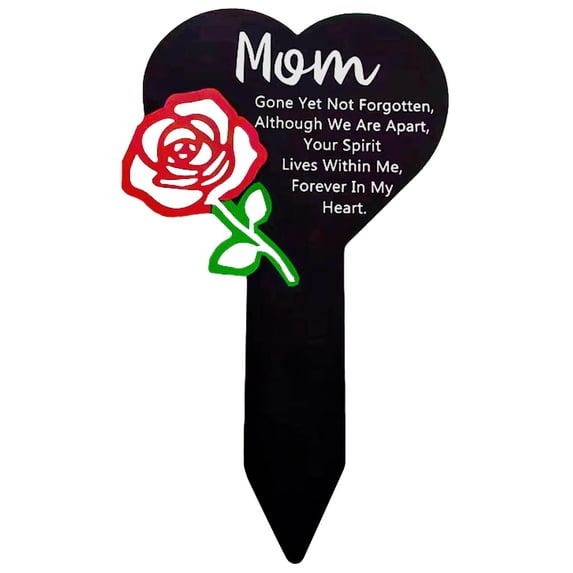 Acrylic Memorial Garden Stake for Mom, Waterproof Heart/Butterfly Cemetery Grave Markers for Outdoor Yard, Sympathy Bereavement Remembrance Gift