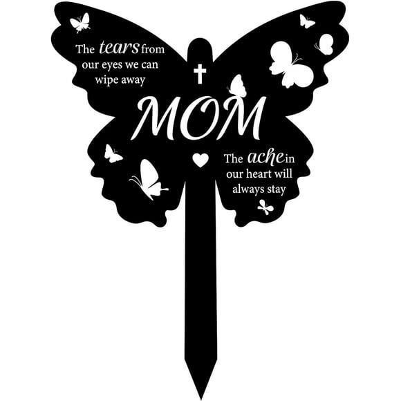 Acrylic Memorial Stakes Acrylic Memorial Plaques Cemetery Ornaments Butterfly Shape Remembrance Plaque Memorial Garden Ornaments Personalised Memorial Plaque for Mom 26cmx20cmx1.5cm