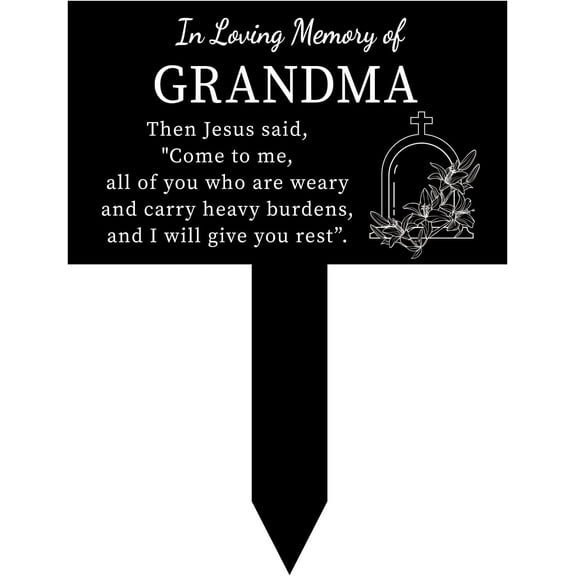 Acrylic Memorial Stakes Acrylic Memorial Plaques Lily Cross Tombstone Cemetery Ornaments Remembrance Plaque Memorial Garden Ornaments Personalised Memorial Plaque