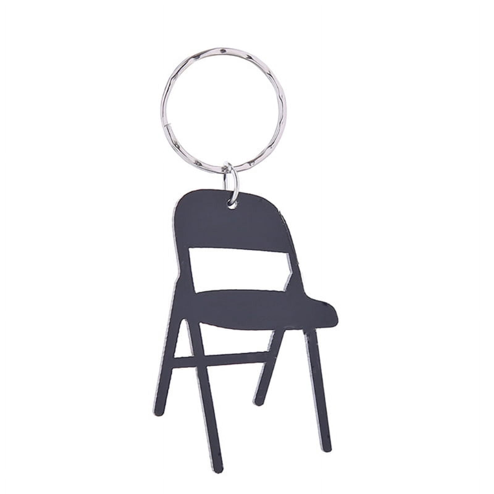 Computer Chair Keychain Acrylic Mini Backrest Chair Charm Keychain Folding Chair Keyring Bag ...