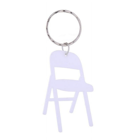Acrylic Mini Backrest Chair Charm Keychain Folding Chair Keyring Bag Pendant Couple Keyholder Backpack Decoration