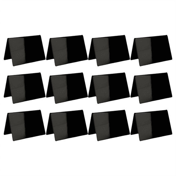 Acrylic Mini Chalkboard Food Signs,Small Food Labels for Partys Buffets,Smooth Black Wedding Place Cards,12pcs