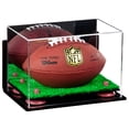 thumbnail image 1 of Acrylic Mini - Miniature (not Full Size) Football Display Case with Mirror, Wall Mount, Pink Risers and Turf Base (A005-PNR), 1 of 3