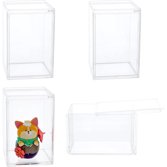 Acrylic Minifigures Display Case Rectangle Clear 7.7x7.7x12.2cm for DIY