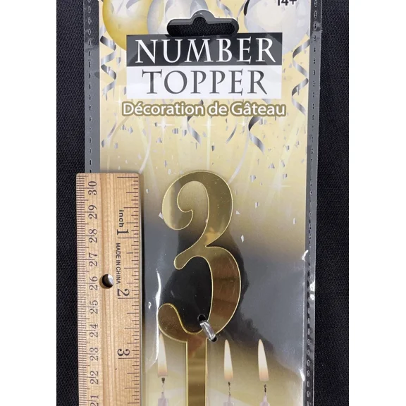 Acrylic Mirror Cake Topper Party Supplies - Gold 3