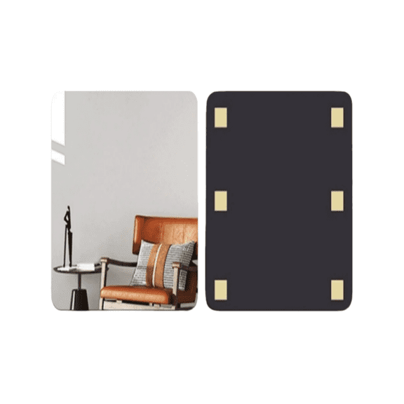 Acrylic Mirror | Clear Reflective, Self-Adhesive, Easy to Install, Frameless, Unbreakable, Flexible Material, Lightweight (Rounded Rectangle, 11. x 7.87Inch)