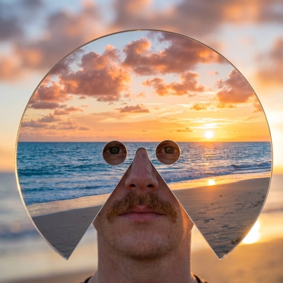 Acrylic Mirror Face Mask – Creative Visual Dislocation Headwear for Photography Props, Art Projects & Costume Accessories