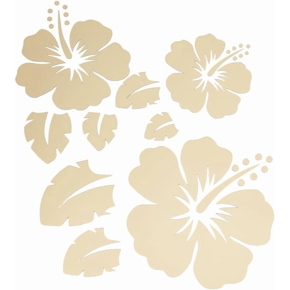 Acrylic Mirror Floral Wall Stickers Gold Flower Wall Decals Art Mural Self Adhesive Removable Detachable Sheet Sticker DIY