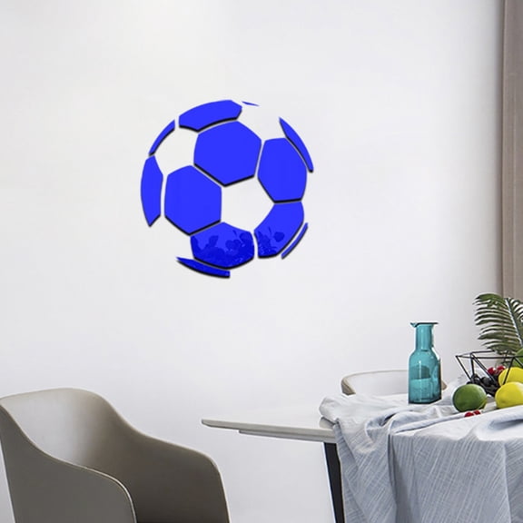 Acrylic Mirror Soccer Ball Wall Art Sticker for Fans Room Living Room Bedroom Decor Sports Gift Home Decoration Removable Accessories