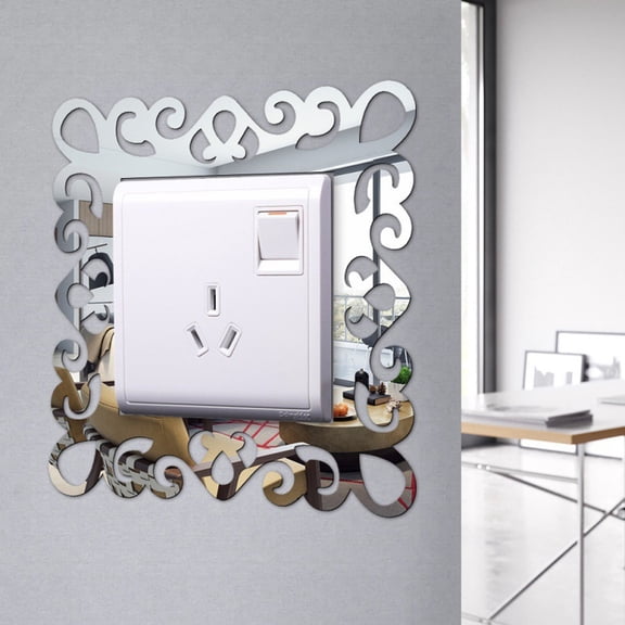 Acrylic Mirror Square Switch Plate Stickers,Self-Adhesive Decals for Light Switch Cover,Adds Elegant Reflective Accent to Any Room,Easy to Apply and Cut to Fit,Removable for Rental Friendly Decor