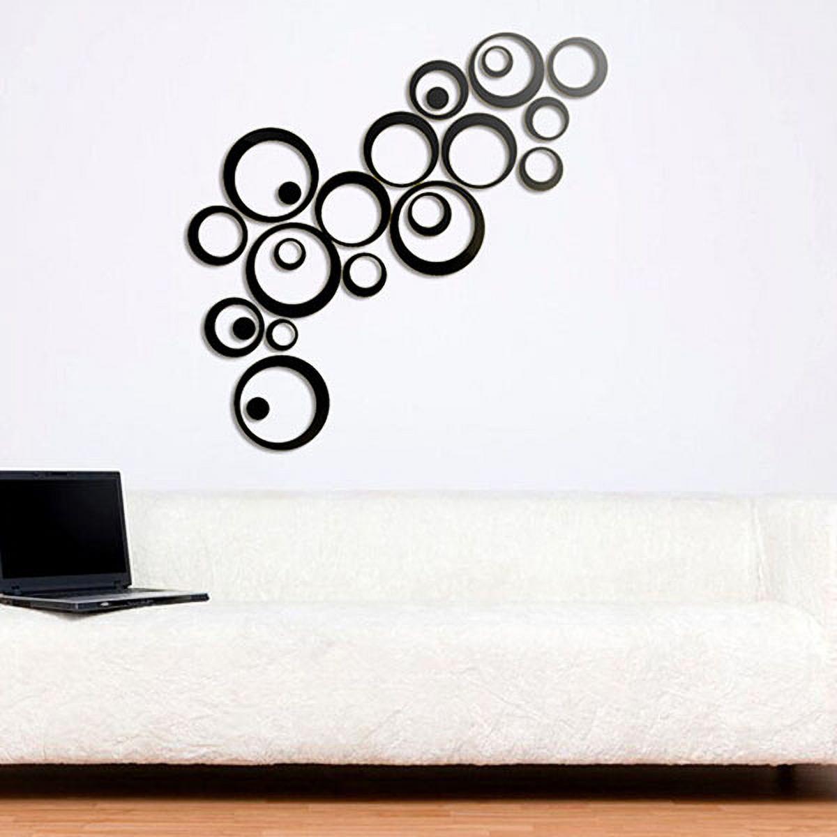 Autocollant Mural Lettre 3D Miroir - Alphabet Acrylique Noir - Dimension 10 Cm - Pour Décoration Porte, Mur, DIY
