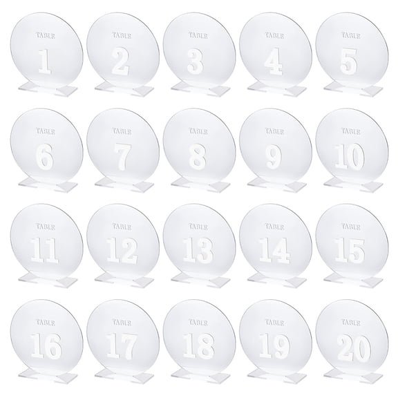 Acrylic Mirror Table Number Sign with Holder Base Reservation Signage Board for Wedding Hotel Resturant Number 1~20 Light Grey 123x40x124mm for DIY