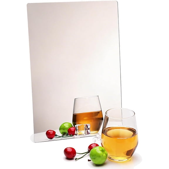 Acrylic Mirror for Wall for Kids Adults Bedroom Door Closet Acrylic Shatterproof Self-Adhesive Lightweight Plastic Mirror Tile Sheet, Reflective Safe Plexiglass - Silver 6x9 inch 4 Pcs