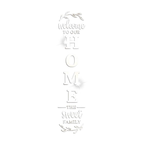 Acrylic Mirror Wall Sticker for Home Entrance Welcome Sign with Olive Branch Decor, Reflective Art for Living Room Hallway and Family Space, Reusable & Easy to Install
