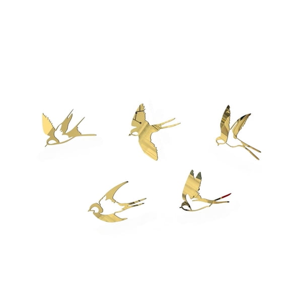 Acrylic Mirror Wall Sticker Removable Bird Wall Decal for Home Bathroom Decors