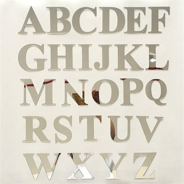 Acrylic Mirror Wall Stickers 26 Alphabet English Letters Diy Decor
