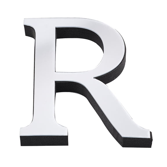 Acrylic Mirror Wall Stickers Decal with EVA Foam Alphabet Letter.R 100x79x1mm Foam: 100x79x10.5mm