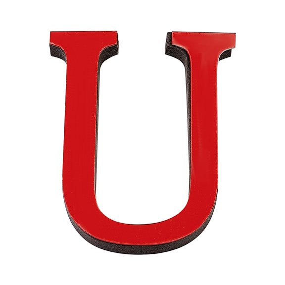 Acrylic Mirror Wall Stickers Decal with EVA Foam Alphabet Letter.U 100x80x1mm Foam: 100x80x10.5mm