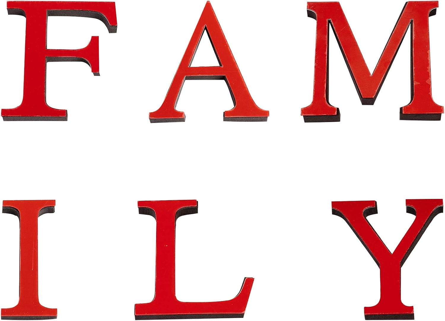 Acrylic Mirror Wall Stickers Decal with EVA Foam Word FAMILY Red 6sets ...