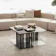 thumbnail image 1 of Acrylic Modern Side Table, Small End Table, Nightstand with Storage for Living Room, Bedroom, Office, Bedside, Square, Black, 1 of 8