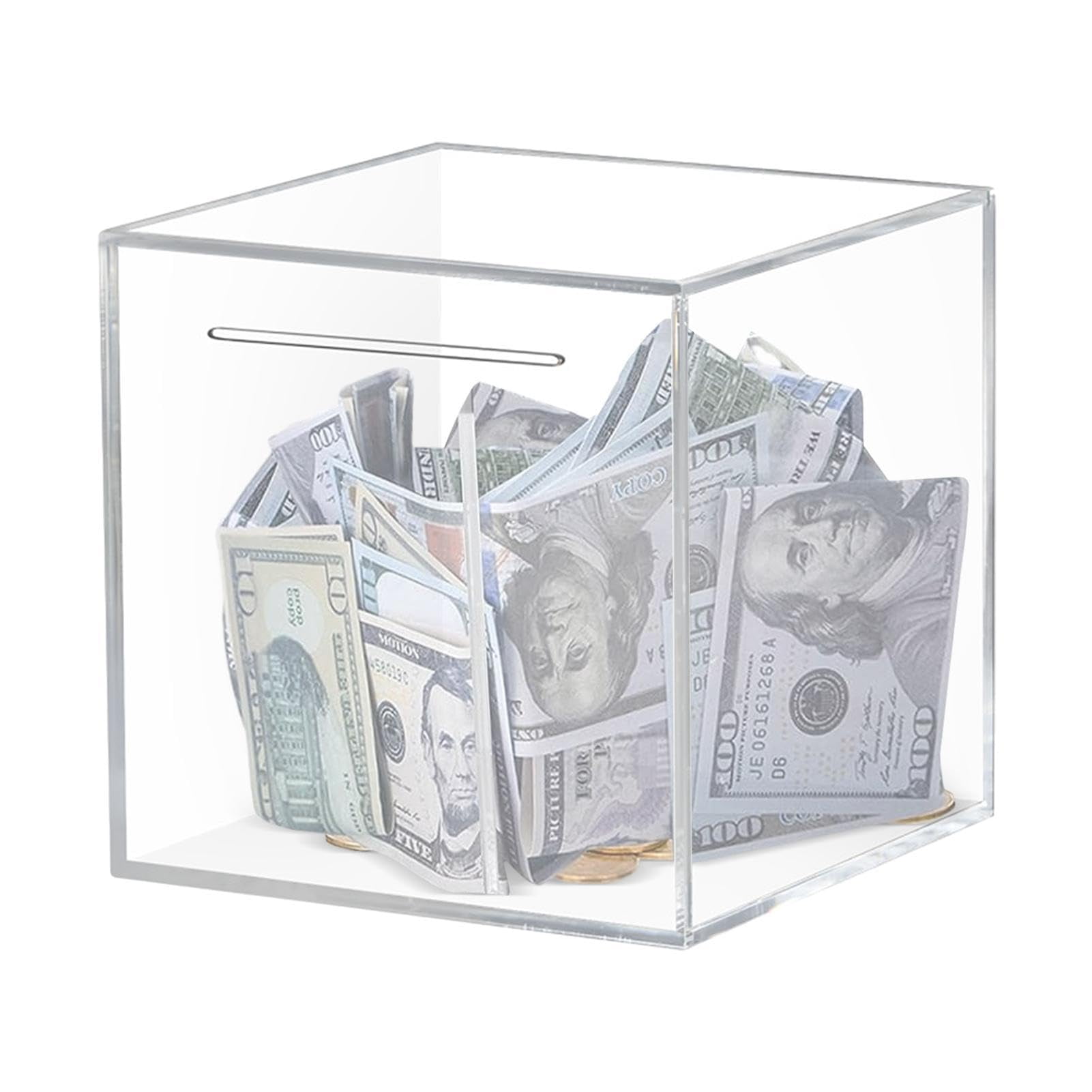 Acrylic Money Bank Saving Box, Unopenable Money Box, Clear Piggy Bank