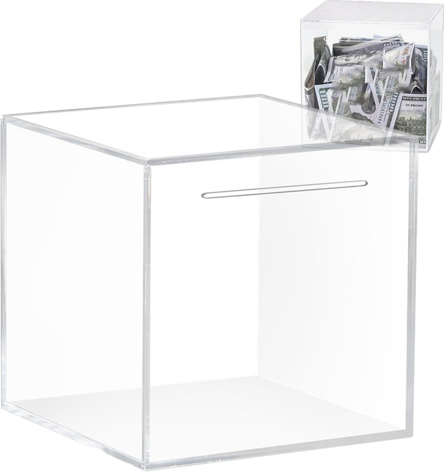 Acrylic Money Bank Saving Box, Unopenable Money Box, Clear Piggy Bank