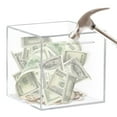 Acrylic Money Bank Saving Box, Unopenable Money Box, Clear Piggy Bank