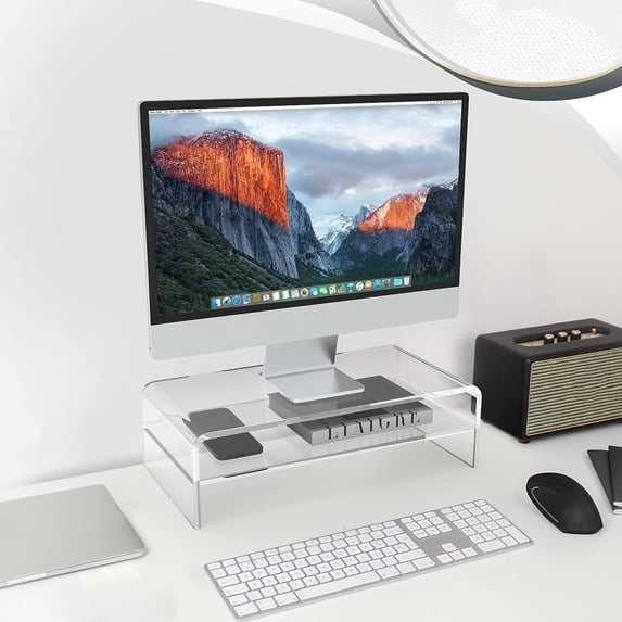 Acrylic Monitor Stand Riser Clear Computer Monitor Stand