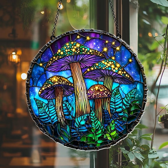 Acrylic Mushroom Suncatcher Cottagecore Window Hanging Home Decor for Mushroom Lovers