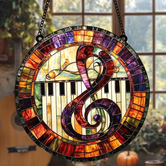 Acrylic Music Note Suncatcher, Treble Clef Ornament for Music Lovers and Teachers, Perfect House Decor or Gift for Musicians