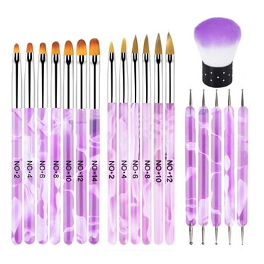 Acrylic Nail Brush Set Brushes for Acrylic Application Gel Nail Brush Dotting Pen 18Pcs
