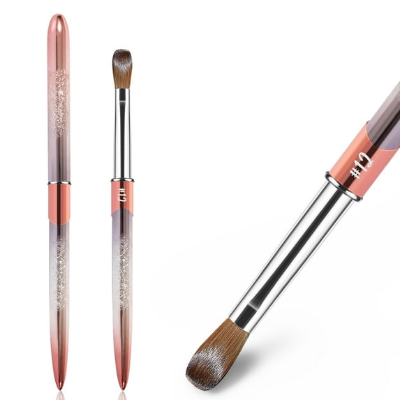 Acrylic Nail Brush Size 12, 100% Pure Kolinsky Crimped Oval Nail Brush for Acrylic Application Professional Acrylic Brush Nail Art Brush Manicure