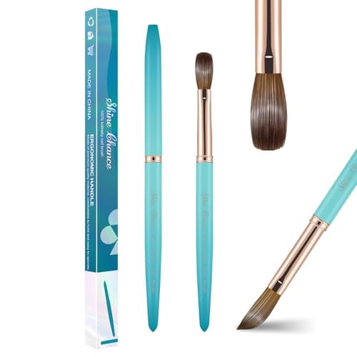 Acrylic Nail Brush Size 12, 100% Pure Kolinsky Nail Brush for Acrylic ...