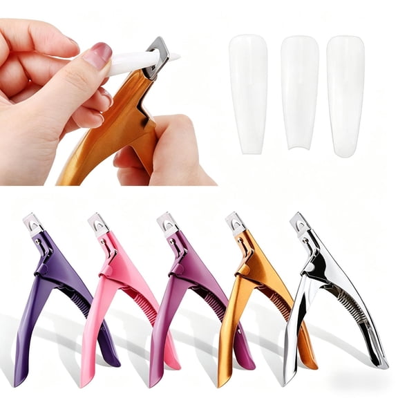 Acrylic Nail Clipper, U-Shaped False Nail Tip Cutter for Gel & Artificial Nails, Professional Salon-Grade Manicure Tool for Salon & Home Use, Sharp Easy Grip Nail Trimmer
