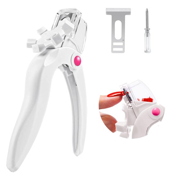 Acrylic Nail Clippers, Pink Adjustable Stainless Steel Acrylic Nail Clippers, Professional Rotary Nail Cutter for False Nail Tips, Manicure Nail Salon Tool