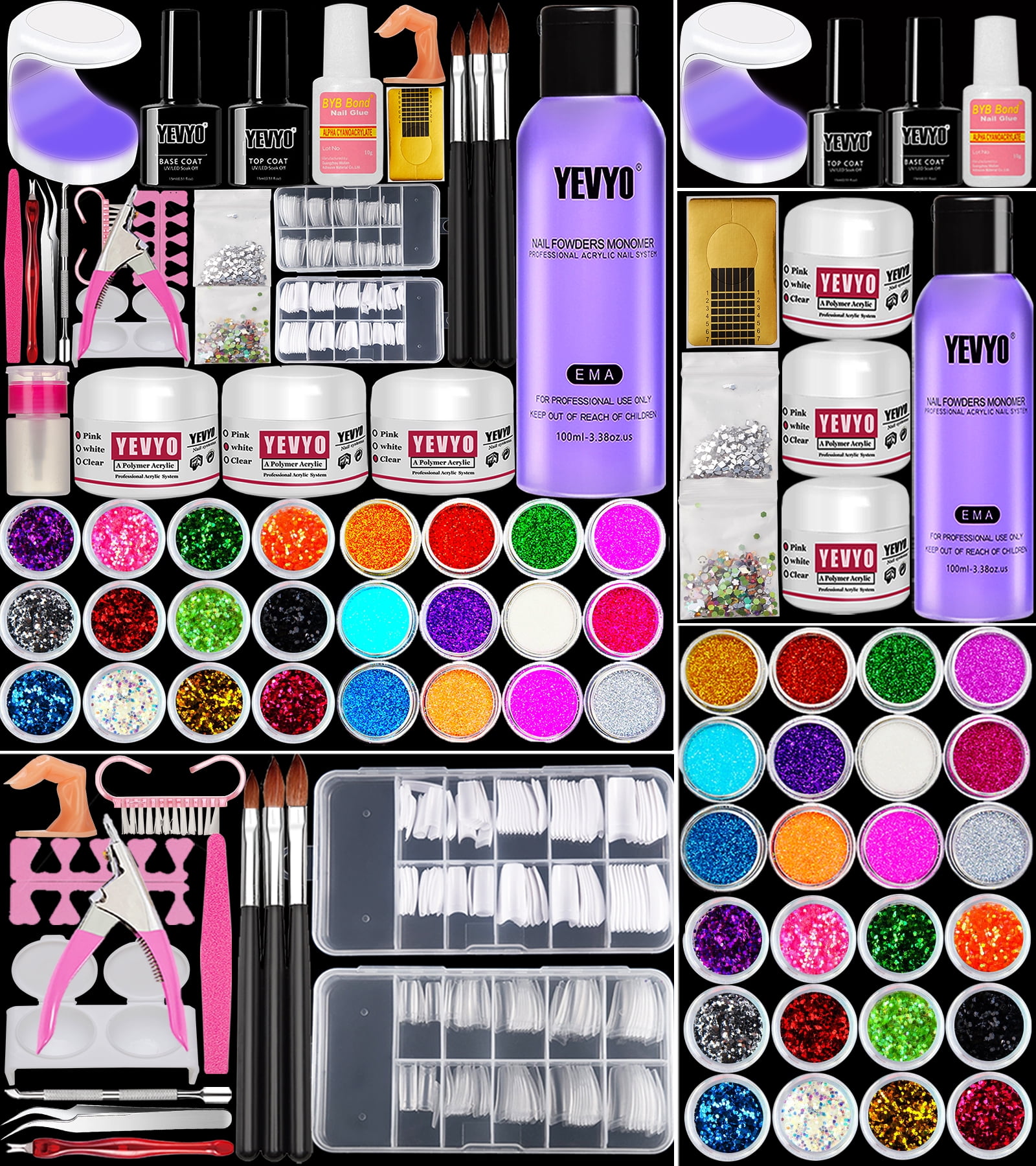 Acrylic Nail Kit with Everything Included - Perfect for Nail Professionals Professional Acrylic Nail Kit for Beginners - Complete Set With Uv Lamp