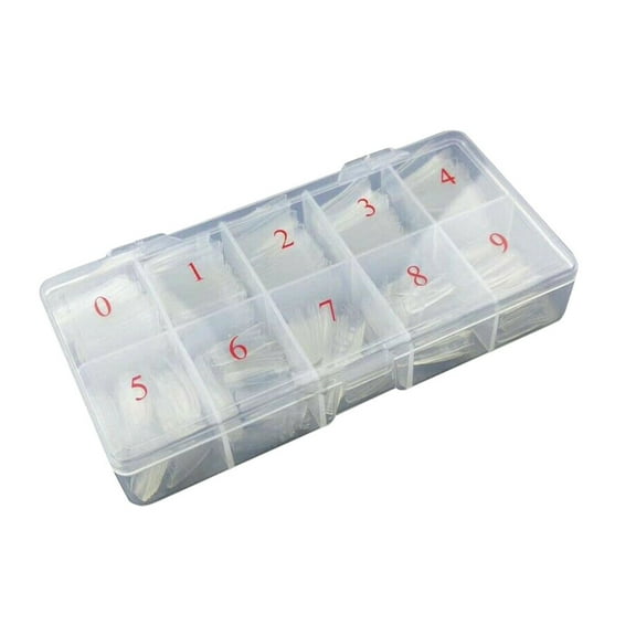 Acrylic Nail Tips,Nail Tips for Acrylic Nails,500pcs Artificial Nails,Natural False Nail Tips Artificial Acrylic Nail Tip UV Gel French Art Manicure(Transparent Size:0-9)
