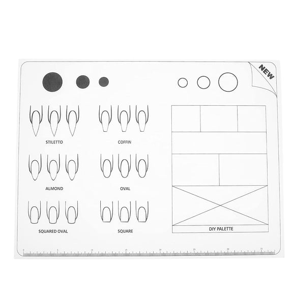 Acrylic Nail Training Mat, Manicure Art Practice Mat Silicone Trainer Sheet Practice Pad Nail Tool for Acrylic Fingernails