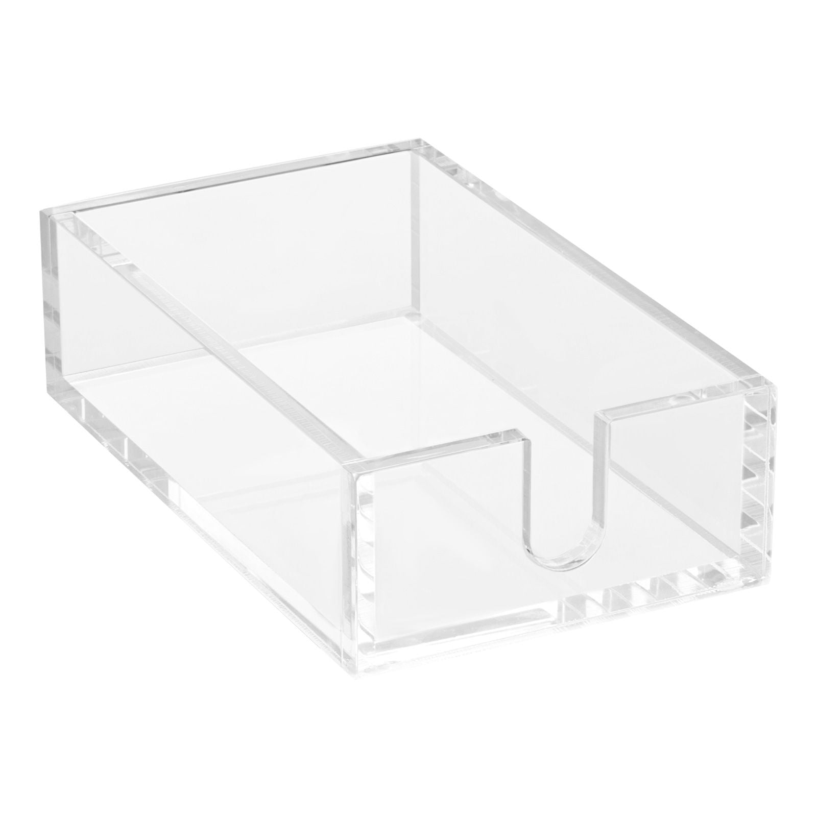 Acrylic Napkin Holder, 0.37 Inch Thickened Clear Acrylic, Large U-Shaped Side Opening, Smooth Rounded Corners, 9.1x5.5x2.6 Inch, Versatile for Bathroom and Restaurant