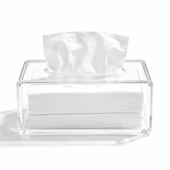 Acrylic Napkin Holder for Bathroom Kitchen Bedroom Office Hotel, Clear Tissue Box Holder, Tissue Box Cover Rectangle - Send Goods from Local Warehouse