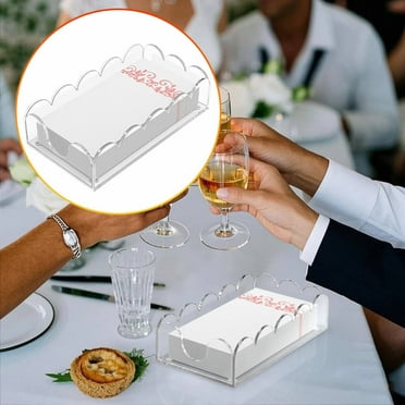 Acrylic Napkin Holder Bathroom Scalloped Tray Clear Guest Towel Holder For Di...,1 Paper Towel Tray Clearance