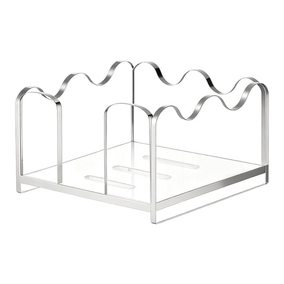 Acrylic Napkin Holder,Clear Scalloped Open Tray for Guest Towels,Flat-Lay Paper Napkin Dispenser for Bathroom Vanity Under $5 Kilougeis