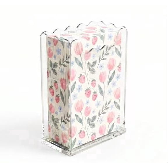 Acrylic Napkin Holder Clear Vertical Guest Towel Dispenser 4mm Thick, Waterproof Stackable Hand Towel Box for Bathroom Kitchen Dining Table Home Hotel, Modern Gift (Vertical)