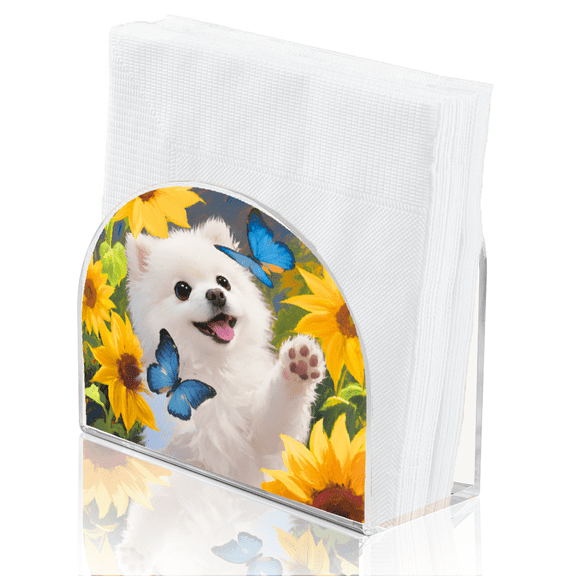 Acrylic Napkin Holder Hollow Arch Dog 125x50x105mm