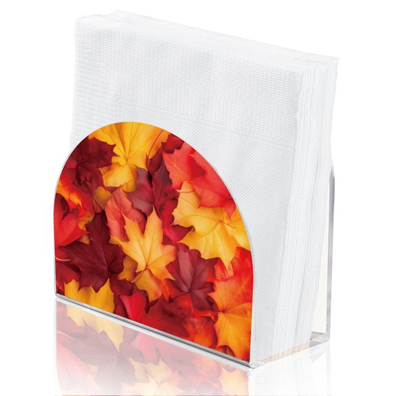 Acrylic Napkin Holder Hollow Arch Maple Leaf 125x50x105mm DIY