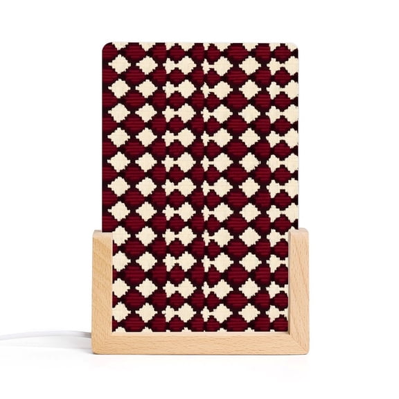 Acrylic Night Light Colorful Inclined Plug Base Simple To Install And Durable Not Easy Oxidation Rust Color Crimson Modern Houndstooth Texture_1 6.1x4in