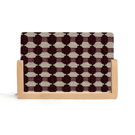 Acrylic Night Light Colorful Inclined Plug Base Simple To Install And Durable Not Easy Oxidation Rust Color Crimson Modern Houndstooth Texture_3 4x6.1in