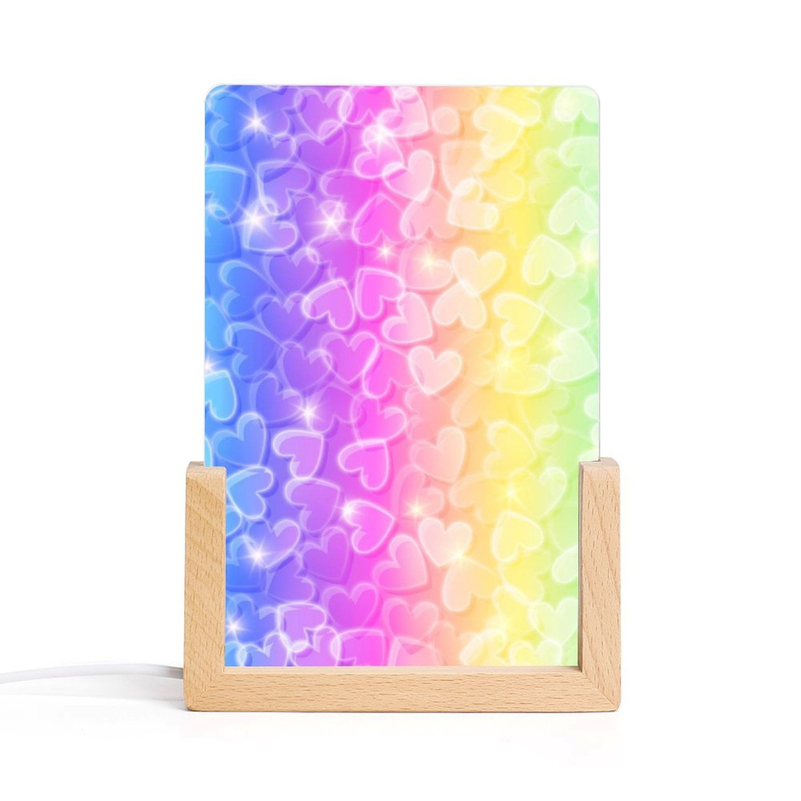 Acrylic Night Light Seven Color Inclined Insert Base Simple ...