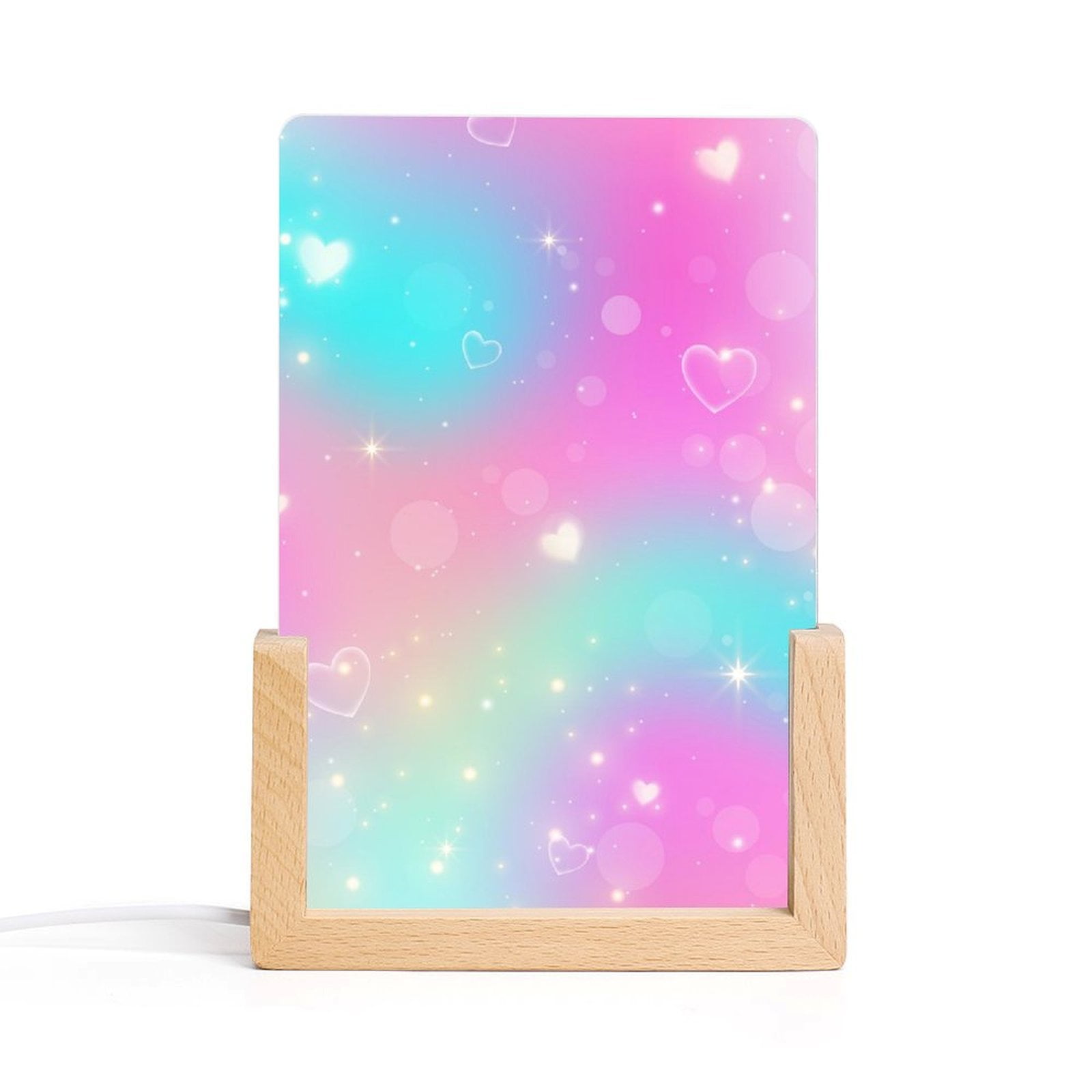 Acrylic Night Light Seven Color Inclined Insert Base Simple ...